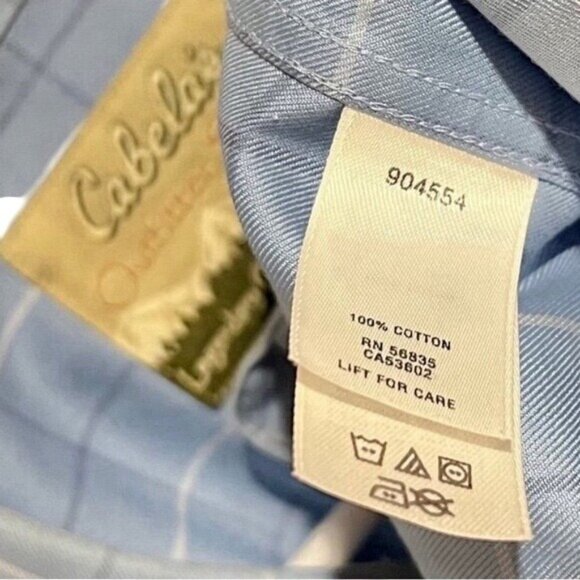 Cabela's Outdoor Plaid Short Sleeve Button-Up Shirt 100% Cotton Size Large Tall - Picture 6 of 6